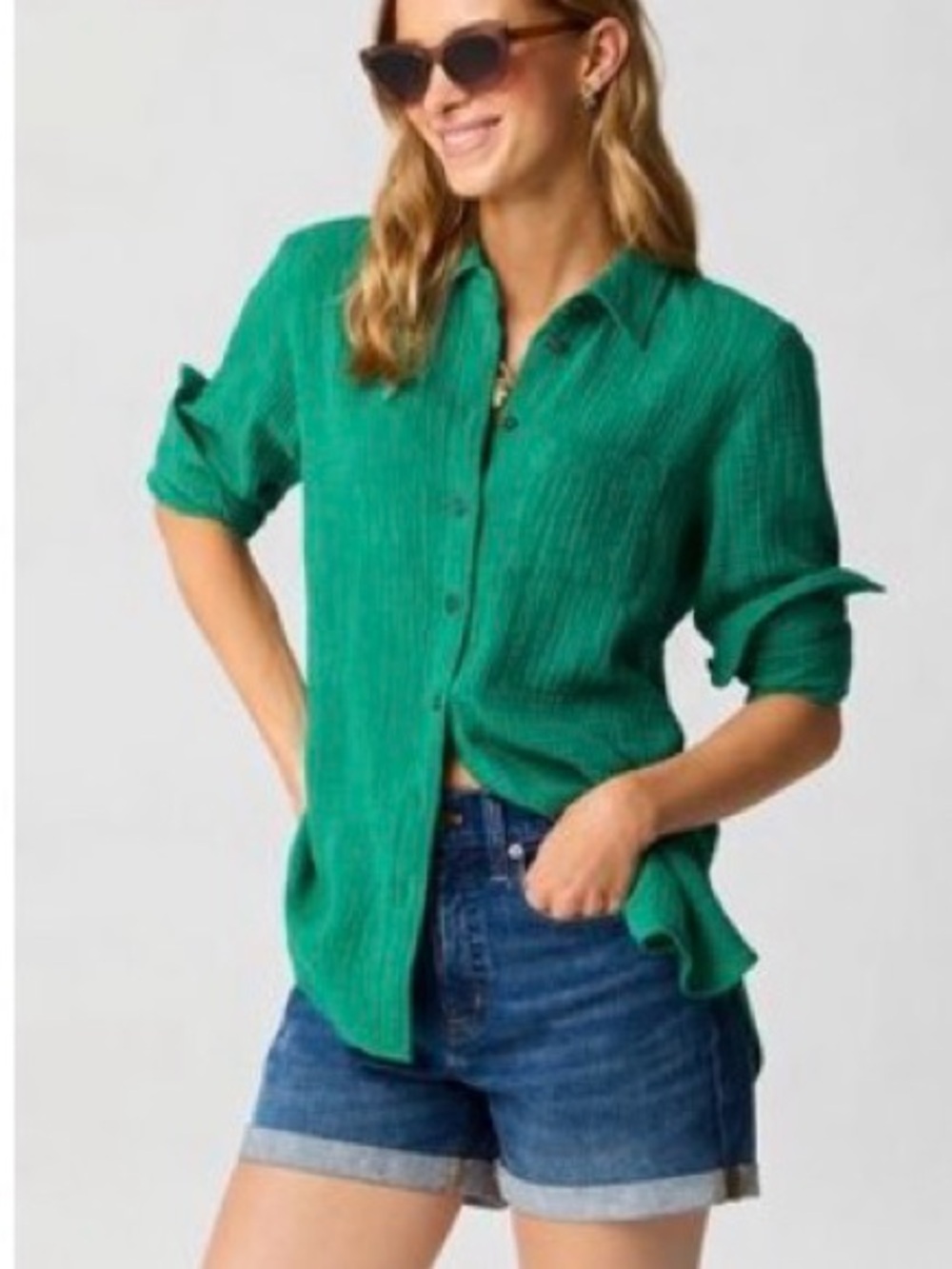J Crew Button Front Double Gauze Shirt NWT $80 Retail